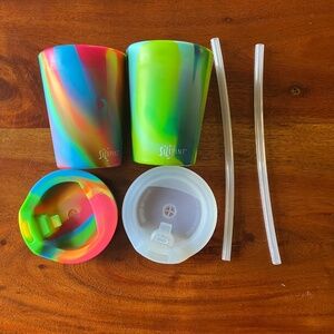 Silipint silicone 8oz cups, unbreakable, sealable lids, kids cups